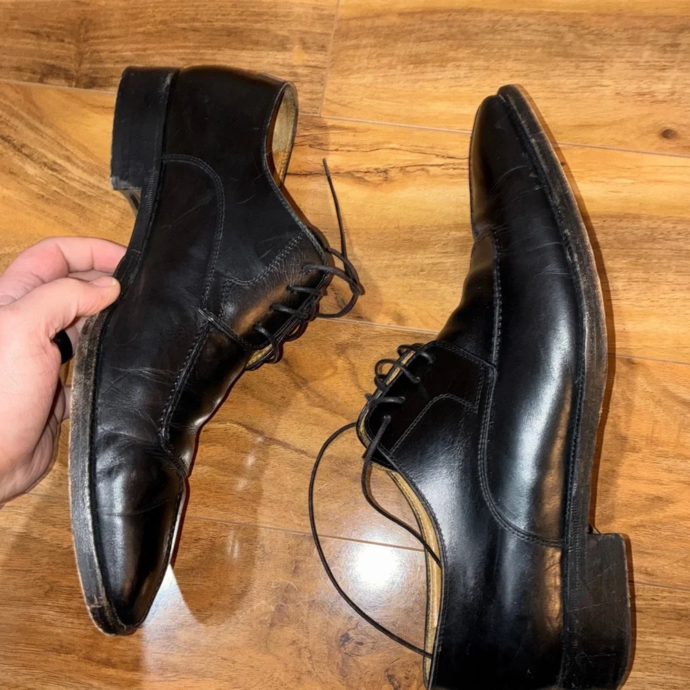 Moreschi Black Leather Dress Shoes – Made in Italy - mens size 10.5
